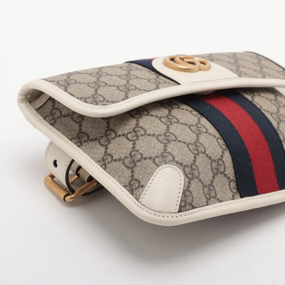 Sold out ❌Gucci GG Supreme PVC & leather Waist Bag Beige 674081 - Picture 4 of 8